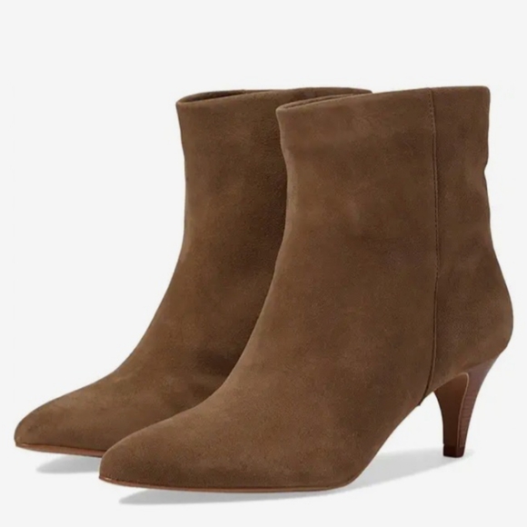 Dolce Vita Boots | NEW Women's Dee Brown 6-6.5 Suede Kitten-Heel Ankle Booties - Picture 1 of 16